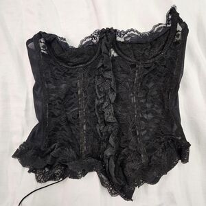 Vintage Darling black lace corset bustier